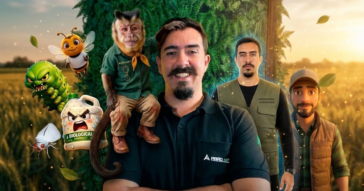 Engenheiro agrônomo cria a Agro Art e aposta em vídeos produzidos com inteligência artificial para aproximar empresas, profissionais e produtores rurais da inovação.